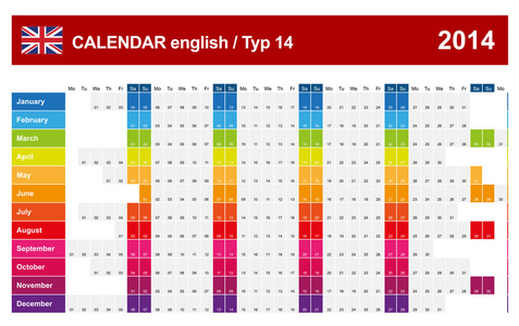 日历 2014年英语类型 14