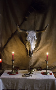 撒旦教撒旦仪式的祭坛, 巫术细节, 神秘主义和教派照片