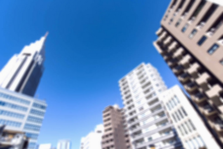 东京, 日本, 弥散模糊的摩天大楼的看法背景, 高分辨率图片