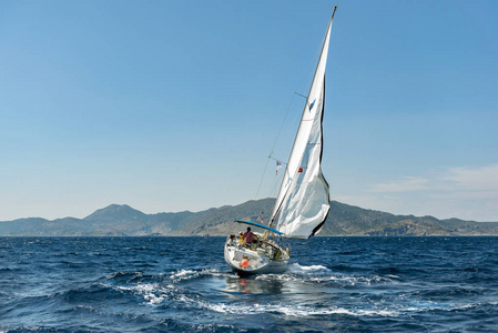 在海的风帆图片