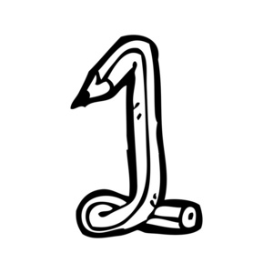 铅笔卡通数字 1照片