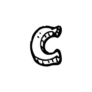 手工绘制的字母 c