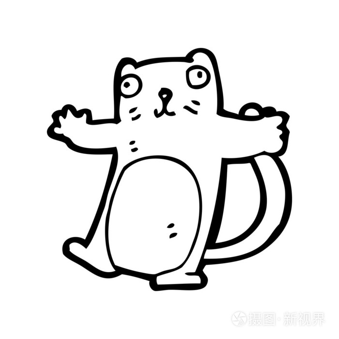 跳舞的猫卡通插画-正版商用图片05tdzb-摄图新视界