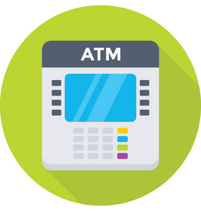 Atm 机彩色的矢量图标