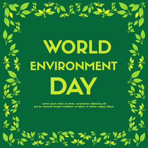 世界环境日背景彩色绿色矢量插图