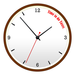 时间做税木墙上时钟概念