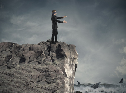 盲目的商人照片