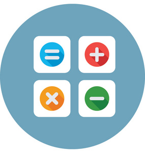 数学符号彩色矢量图标图片