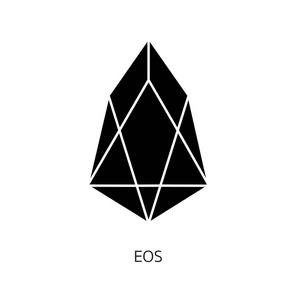 背景上的矢量插图加密图标。Eos 是一个新的 blockchain 平台的加密货币在交换。数字货币