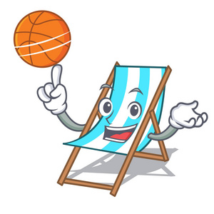 篮球沙滩椅人物卡通矢量插画图片