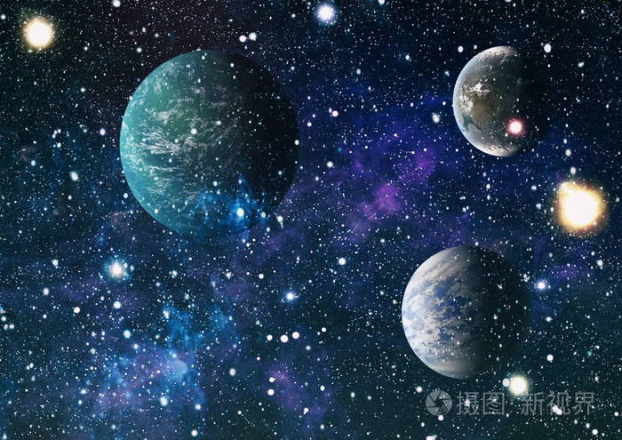 外太空中的行星恒星和星系展示了太空探索的美丽元素由美国航空航天局