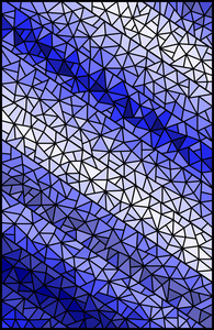 抽象的彩色玻璃背景，伽玛蓝色 不同的瓷砖色调