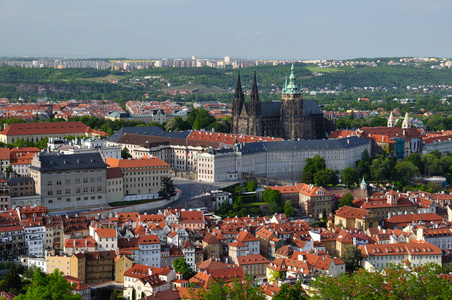 布拉格城市从 petrin 塔的看法