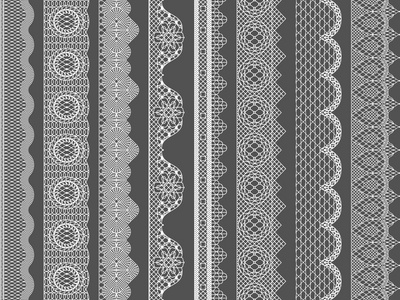 矢量无缝花边丝带边框照片