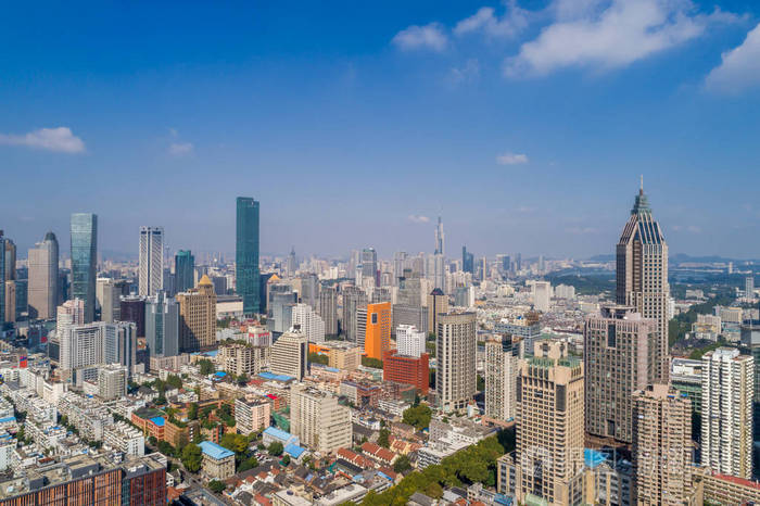 鸟瞰南京城市建筑景观