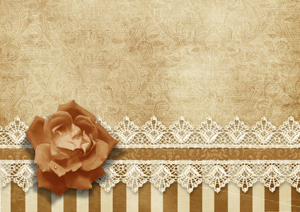 华丽的玫瑰华丽复古背景的花边和玫瑰照片