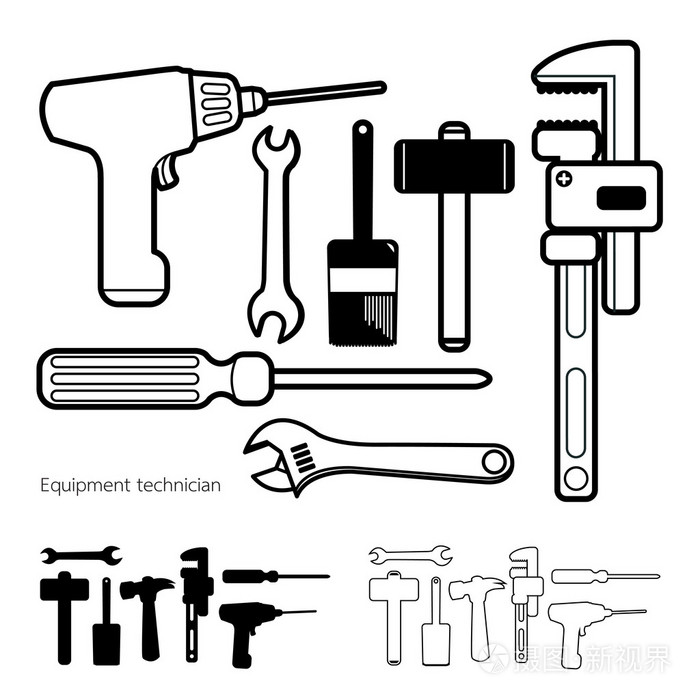 手动工具图标白色背景