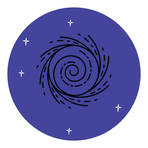 细线样式中的黑洞图标照片