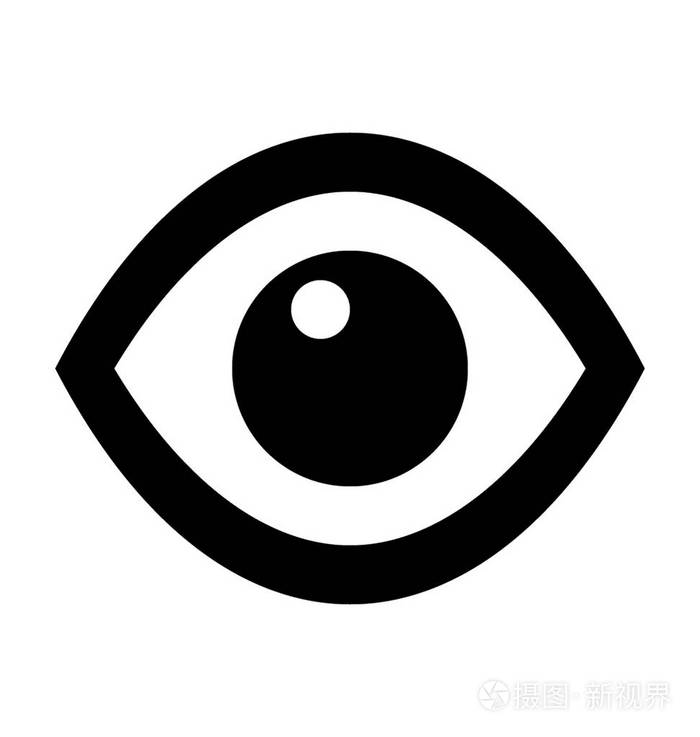 眼睛平矢量图标