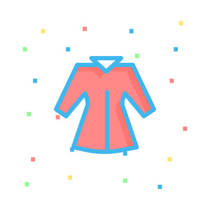 粉红色和蓝色长大衣在白色背景与五颜六色的像素