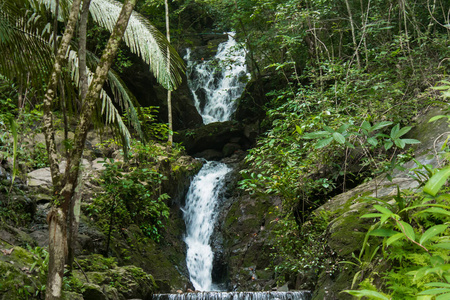 瀑布吨西在森林普吉岛泰国。热带地区泰国南部