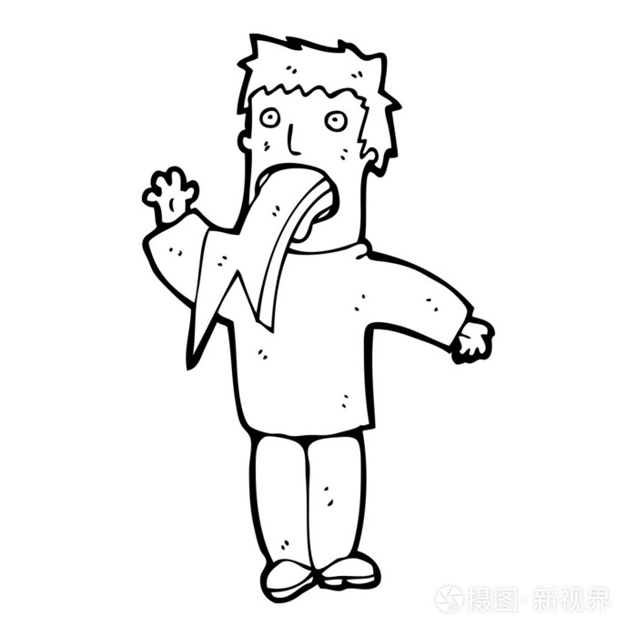 雷电随地吐痰的人插画-正版商用图片05utqf-摄图新视界