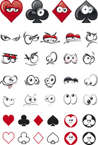 卡通扑克牌脸照片