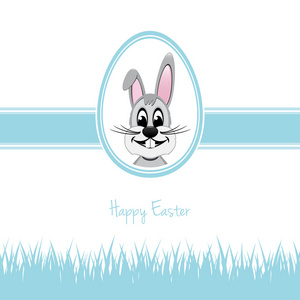 快乐复活节兔子白蛋草蓝