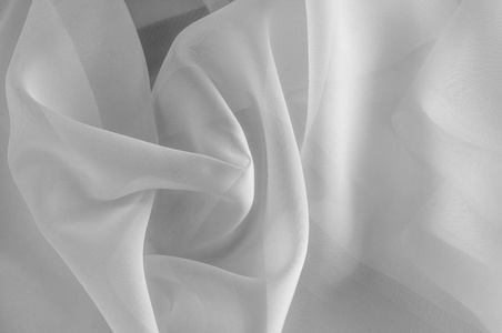 真丝面料透明, 色泽洁白.抽象软雪纺的质感背景.