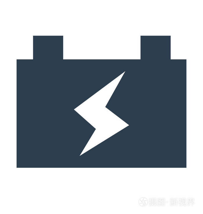 汽车电池线隔离矢量图标完全可编辑