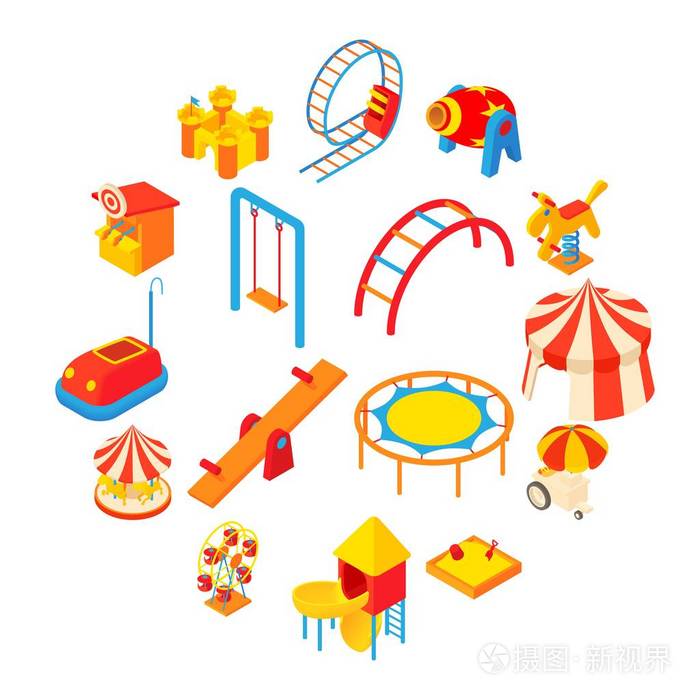 游乐园图标设置, 卡通风格