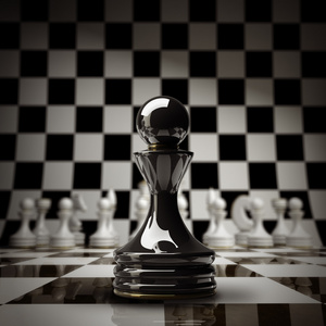 特写黑棋棋子背景 3d 图。高分辨率