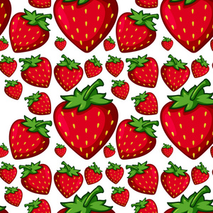 草莓无缝壁纸插画