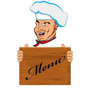 快乐快乐厨师和设计您的 menu.vector