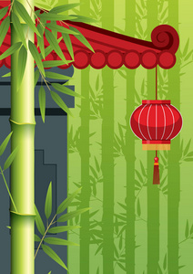 中国建筑绿色竹模板插图图片