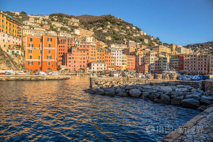 camogli, 热那亚省, 德国, 地中海沿岸, 意大利的城市景观