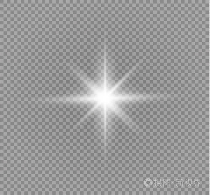 光的发光效果闪闪发光的星爆矢量图