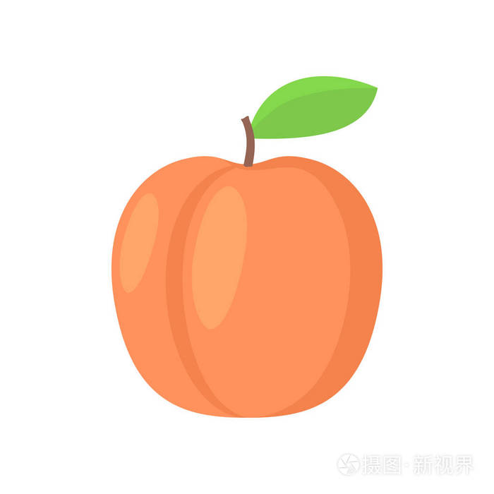桃叶矢量图标.桃图标剪贴画.桃卡通