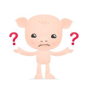 担心猪可爱的卡通猪照片