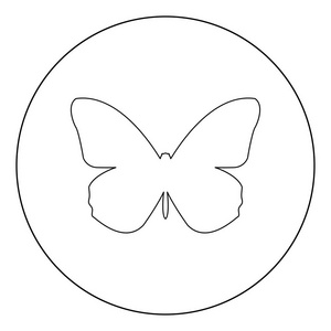 圆圈矢量图中的蝴蝶图标黑颜色图片