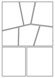 漫画情节提要的布局模板, 快速创建漫画书的风格.