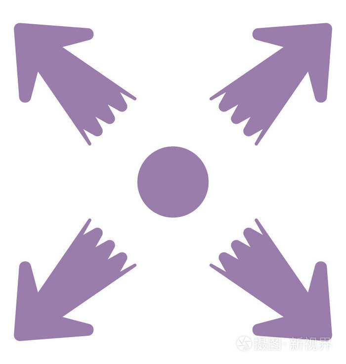 四箭头指向不同的方向, 交叉路前面标志