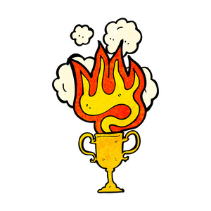 手绘火图片火红的奖杯杯照片