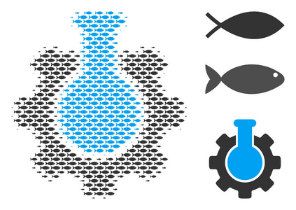 鱼半色调化工产业马赛克图片