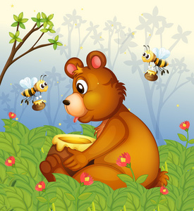 熊和蜂蜜图片