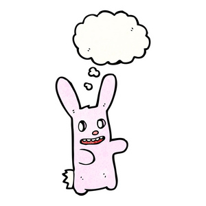 诡异的粉红色兔子与思想泡泡