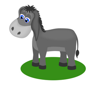 a黑驴饲料无色滑稽卡通驴驴子与篮子驴驴妈妈女人在演示她运动的身体