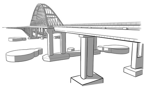 克里米亚大桥手绘草图照片