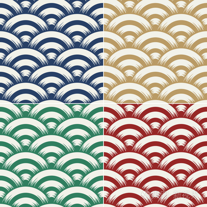 无缝海洋波浪纹理图案