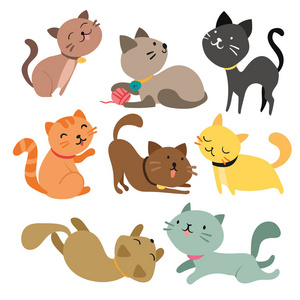 猫字矢量设计动物矢量采集设计